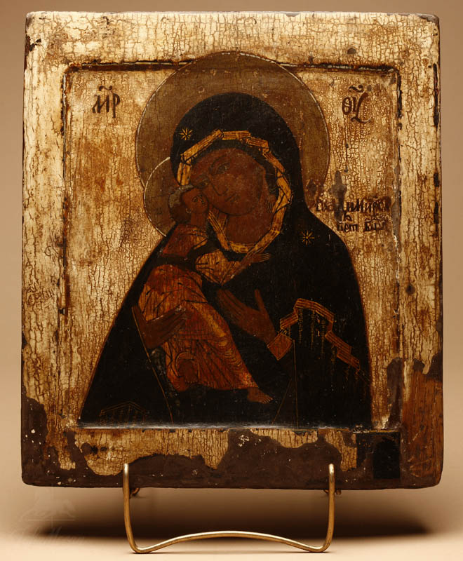 Appraisal: A Russian icon of the Madonna and Child Our Lady