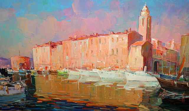 Appraisal: E BERNADAC French th Century Port of St Tropez oils