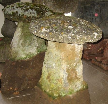 Appraisal: Two th Century Cotswold stone staddle stones with rectangular tapering