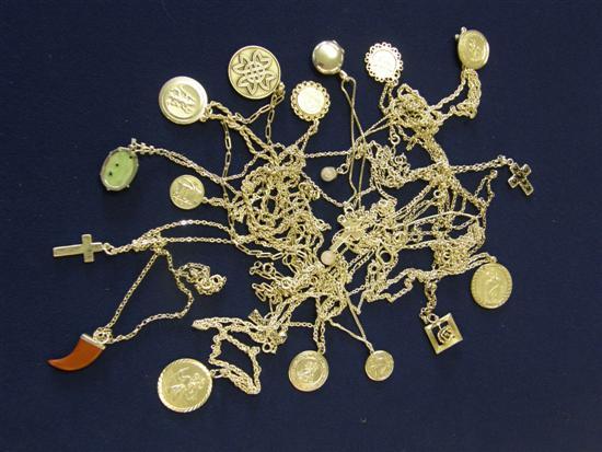 Appraisal: Twenty silver and white metal necklaces with silver and other