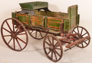 Appraisal: Wooden pony wagon stenciled Ozark Farm Wagon having stenciled bowed