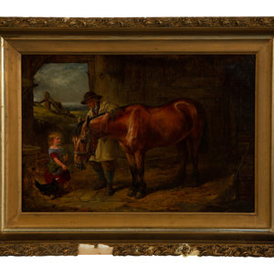 Appraisal: David Hardy English th Century In the Stable oil on