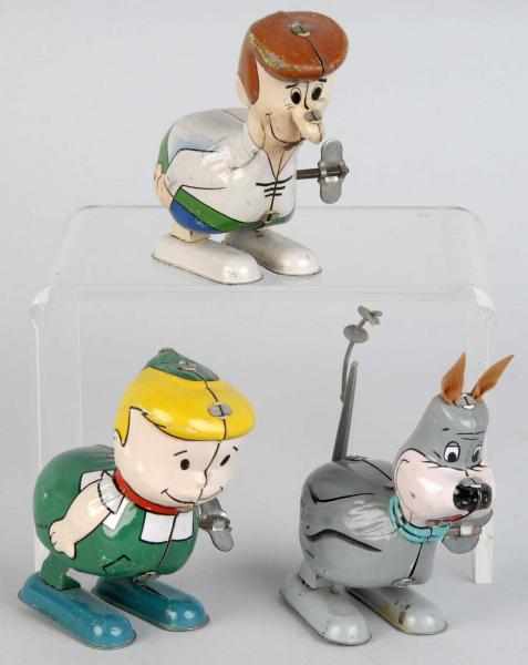 Appraisal: Lot of Tin Linemar Jetson's Hopping Toys Description Japanese Wind-up