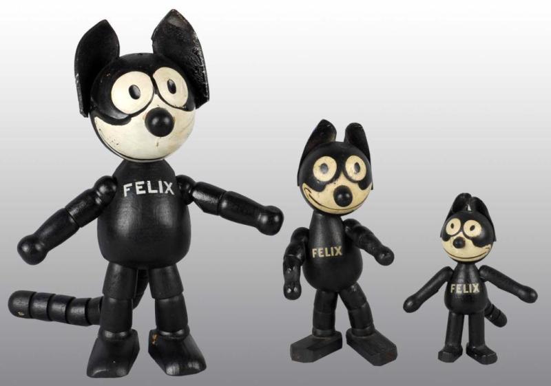 Appraisal: Lot of Wooden Felix the Cat Schoenhut Dolls Description Schoenhut