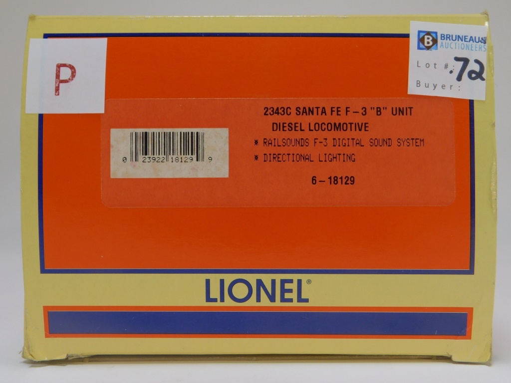 Appraisal: LIONEL C SANTA FE F- B UNIT DIESEL LOCOMOTIVE Item