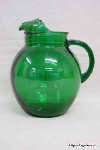 Appraisal: Anchor Hocking Forest Green Glass Round PitcherProduced by Anchor Hocking