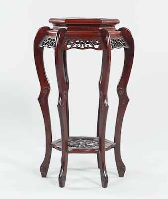 Appraisal: A Modern Oriental Style Wood Pedestal Finished in a glossy