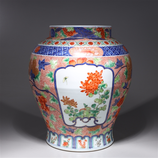 Appraisal: Chinese famille verte enameled porcelain vase with allover floral designs