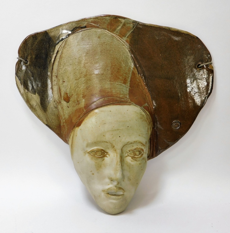 Appraisal: MARCO CELOTTI ART POTTERY FACE MASK SCULPTURE Pensylvannia th CenturyRealistic