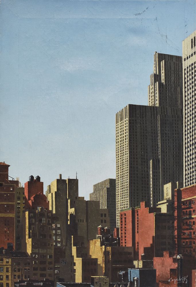 Appraisal: Jose Manuel Capuletti New York Skyline Oil on Canvas Jose