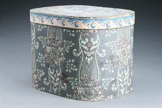 Appraisal: BANDBOX American nd quarter- th century pasteboard and wallpaper Oval