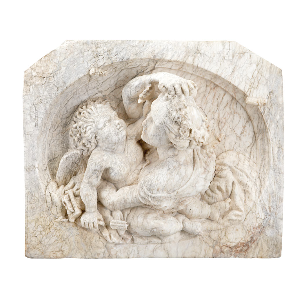 Appraisal: Italian Marble Plaque Possibly th century Depicting the chastisement of