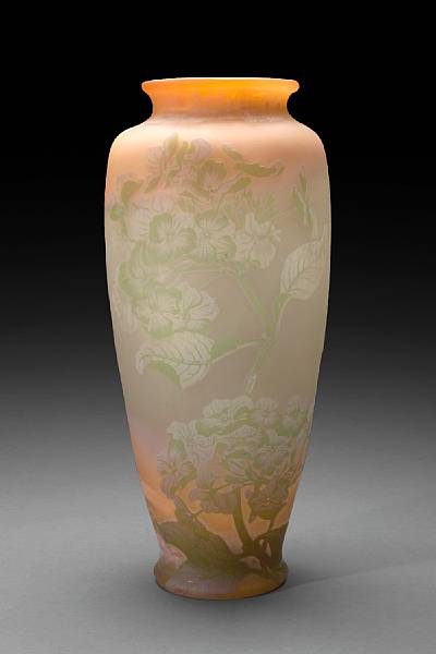 Appraisal: A Gall cameo glass Hydrangea vase - Signed Gall in