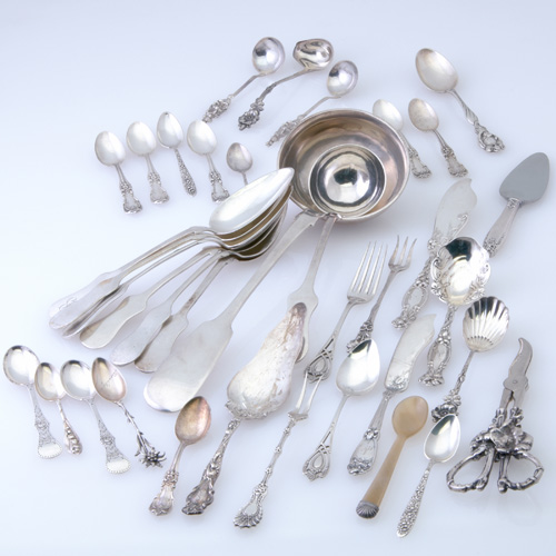 Appraisal: Thirty-seven pieces of silver with various makers and dates American