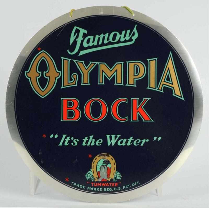 Appraisal: Olympia Bock Beer Aluminum Lee-See Sign Nice solid bright example