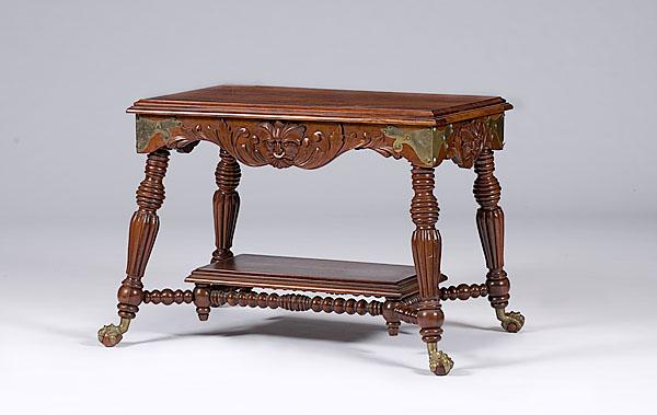 Appraisal: MERKLIN LIBRARY TABLE New York ca - in mahogany with