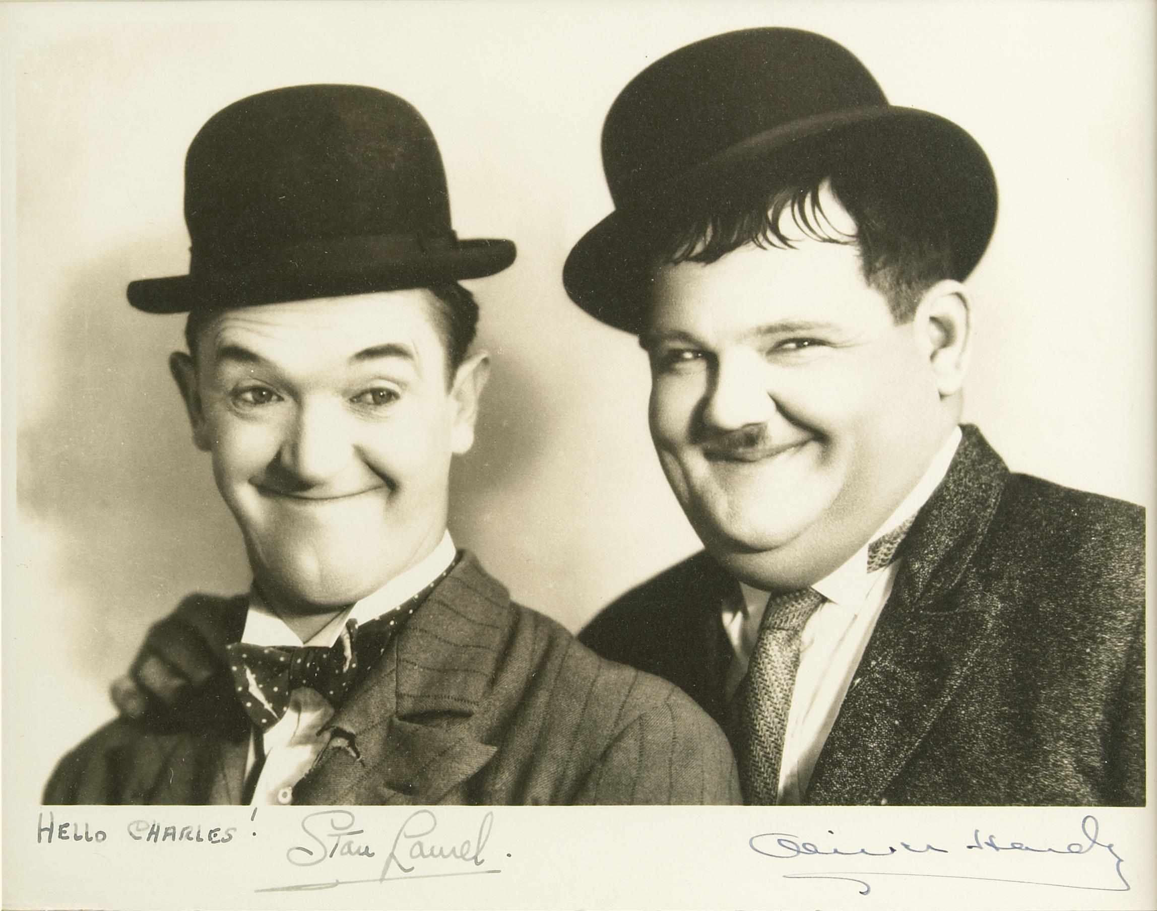 Appraisal: LAUREL STAN AND OLIVER HARDY Photograph Signed ''Stan Laurel'' and