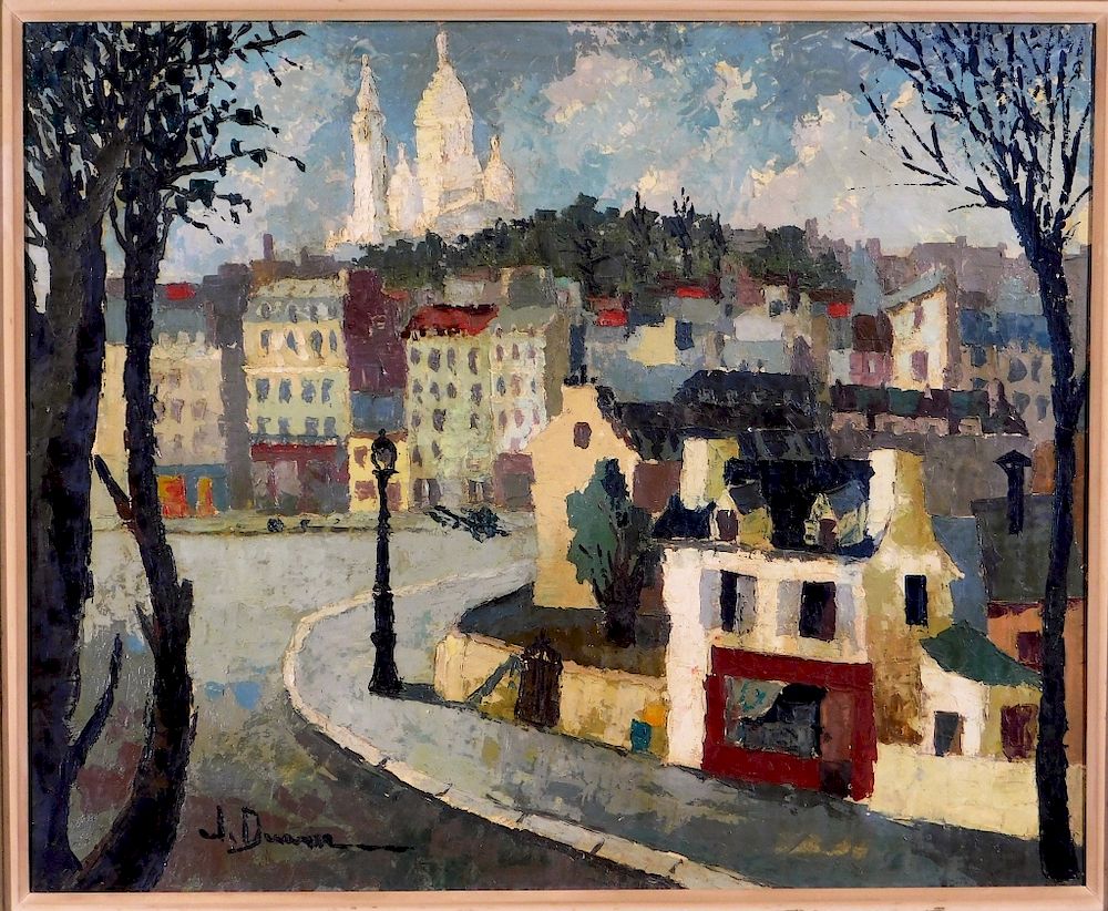 Appraisal: C French Impressionist O C Street Painting France Circa Impressionist