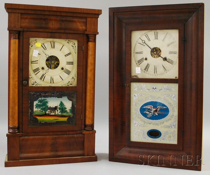 Appraisal: Two Mahogany Connecticut Shelf Clocks the first an ogee clock