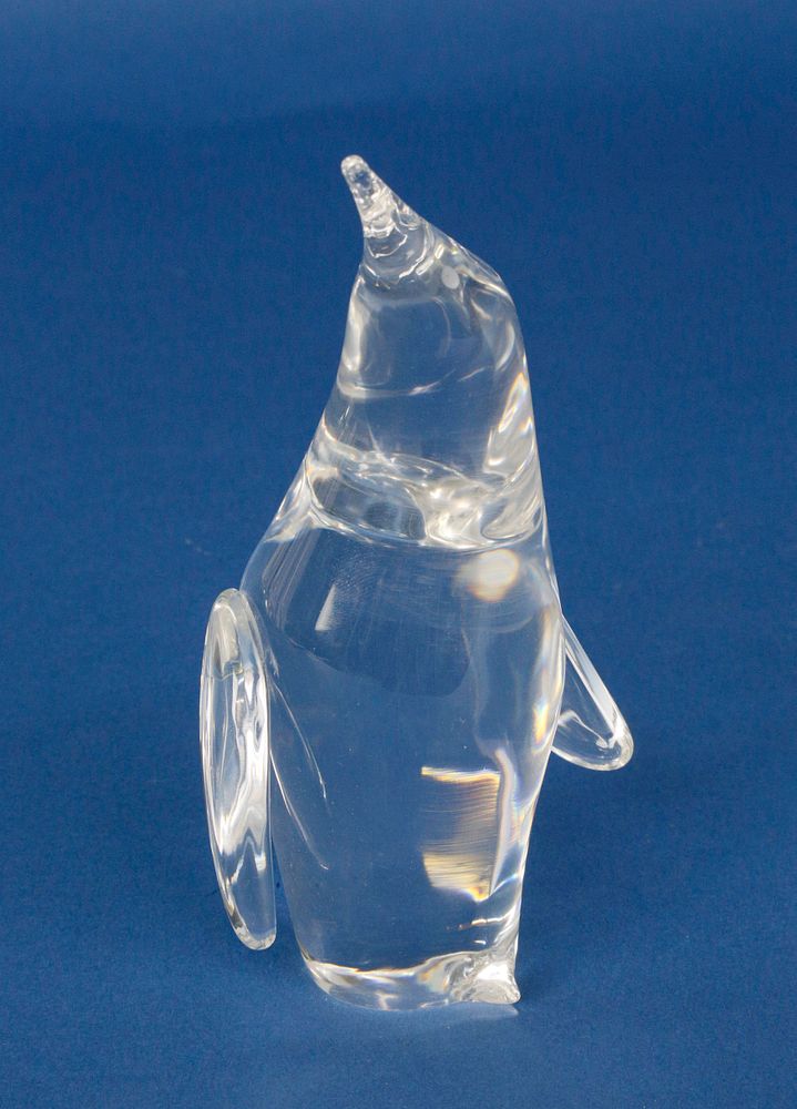 Appraisal: Signed Steuben Clear Crystal Figural Penguin Signed Steuben Clear Crystal