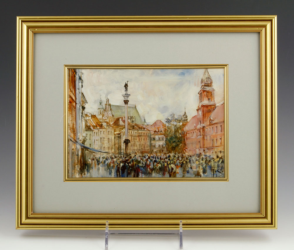 Appraisal: - Polish Market Scene O C Polish market place oil