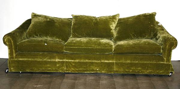 Appraisal: A Michael Taylor Designs velvet sofa height in length in