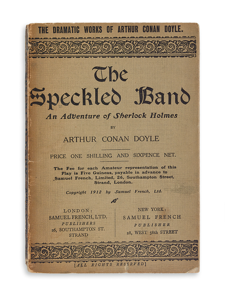 Appraisal: DOYLE ARTHUR CONAN The Speckled Band An Adventure of Sherlock