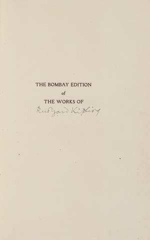 Appraisal: KIPLING RUDYARD Works London Macmillan - The Bombay Edition signed