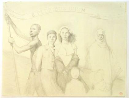 Appraisal: nine rough sketches for terrell place muralsBO BARTLETT