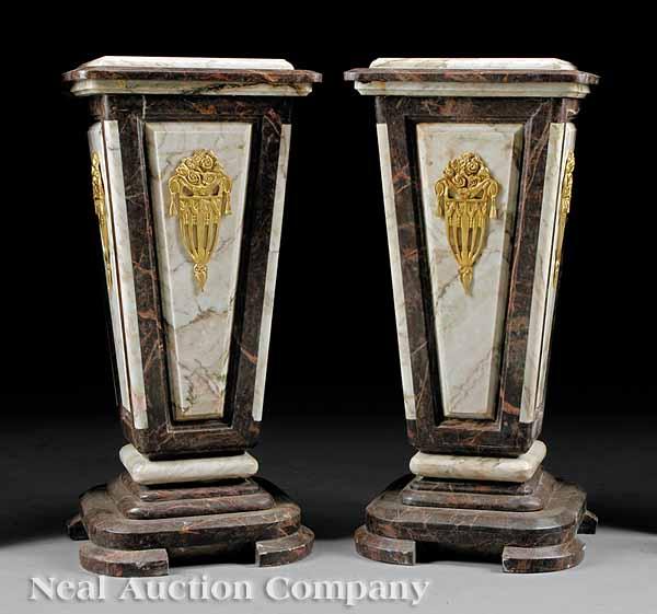 Appraisal: A Pair of Marble Pedestals of Neoclassical Architectonic Form each