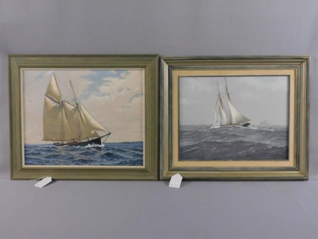 Appraisal: BEN NEILL - MASSACHUSETTS TWO OIL ONcanvas paintings depicting fishing