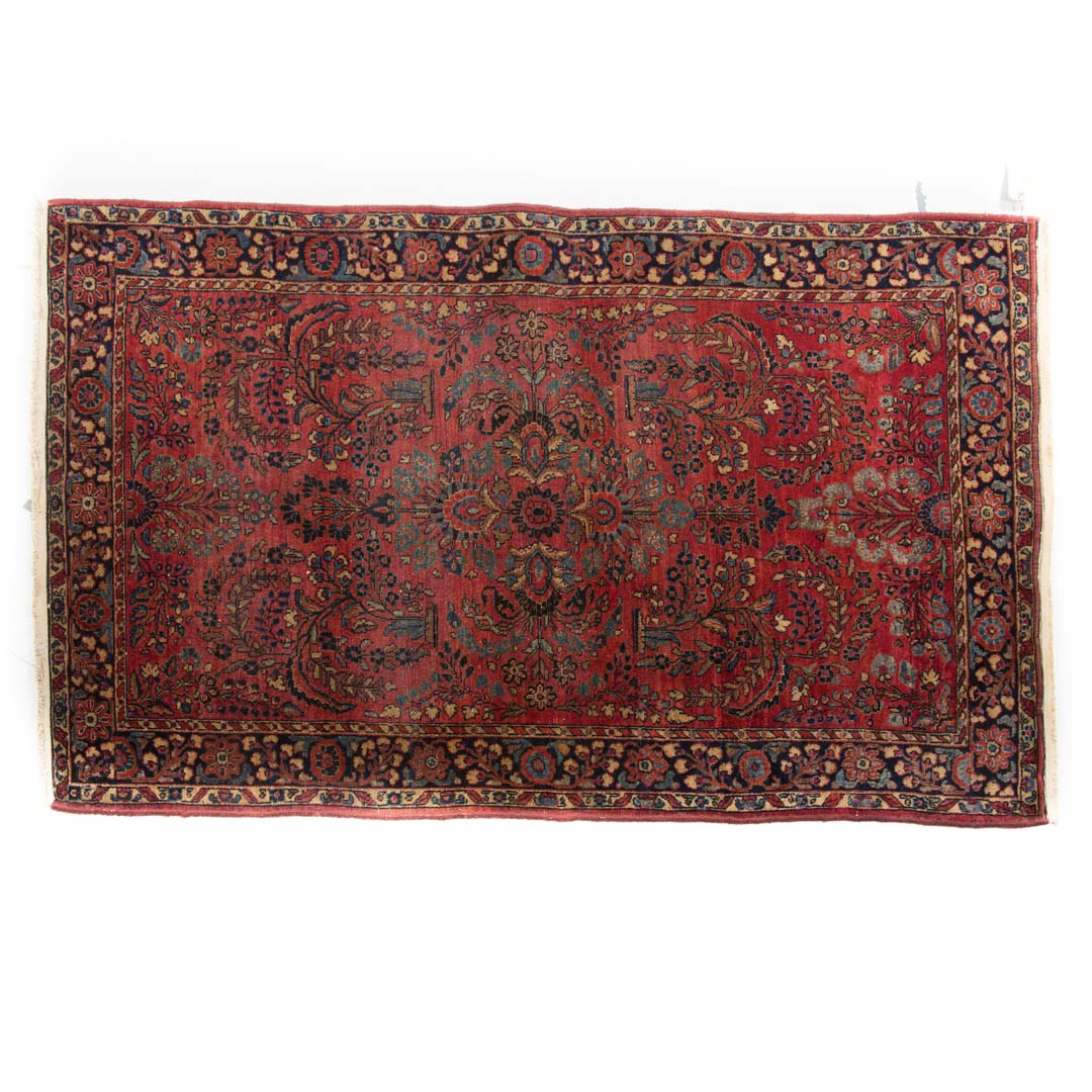 Appraisal: Antique Sarouk rug approx x Persia circa Condition Some wear