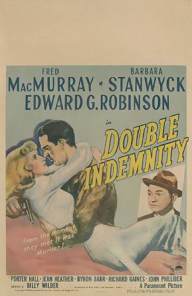 Appraisal: Double Indemnity Paramount window card condition C cardboard-backed x in