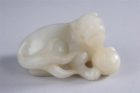 Appraisal: CHINESE WHITE JADE FIGURE OF A LION - in high