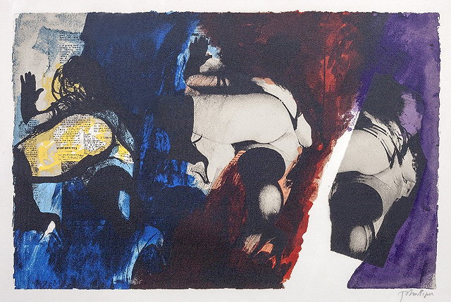 Appraisal: John Piper British - Eye and Camera Red Blue Yellow