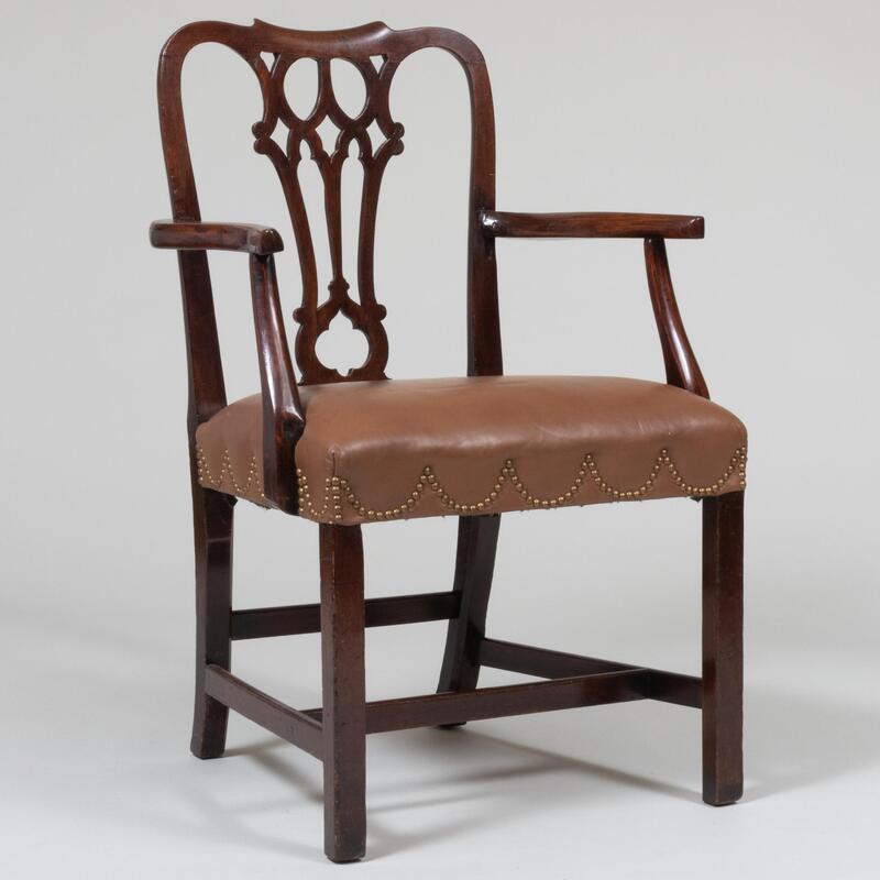 Appraisal: George III Carved Mahogany Armchair x x in height of