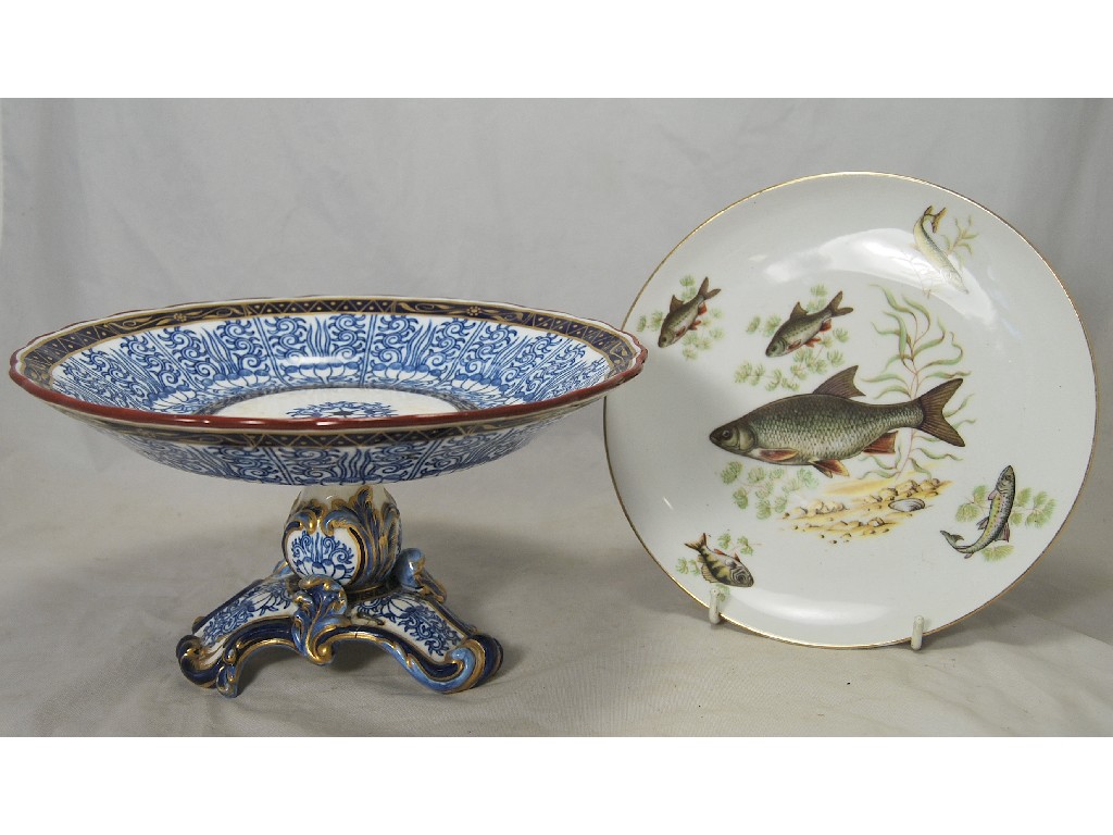 Appraisal: Victorian Royal Worcester blue and white dessert service comprising three