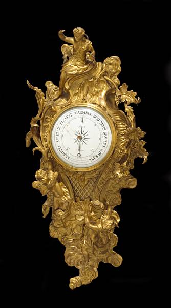 Appraisal: A Louis XV style gilt bronze barometer Crin Paris late