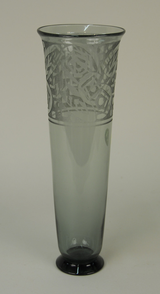 Appraisal: DAUM NANCY ETCHED GLASS VASE early th century the clear