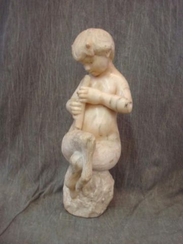 Appraisal: Marble figure of Greek god Pan in cherub form From