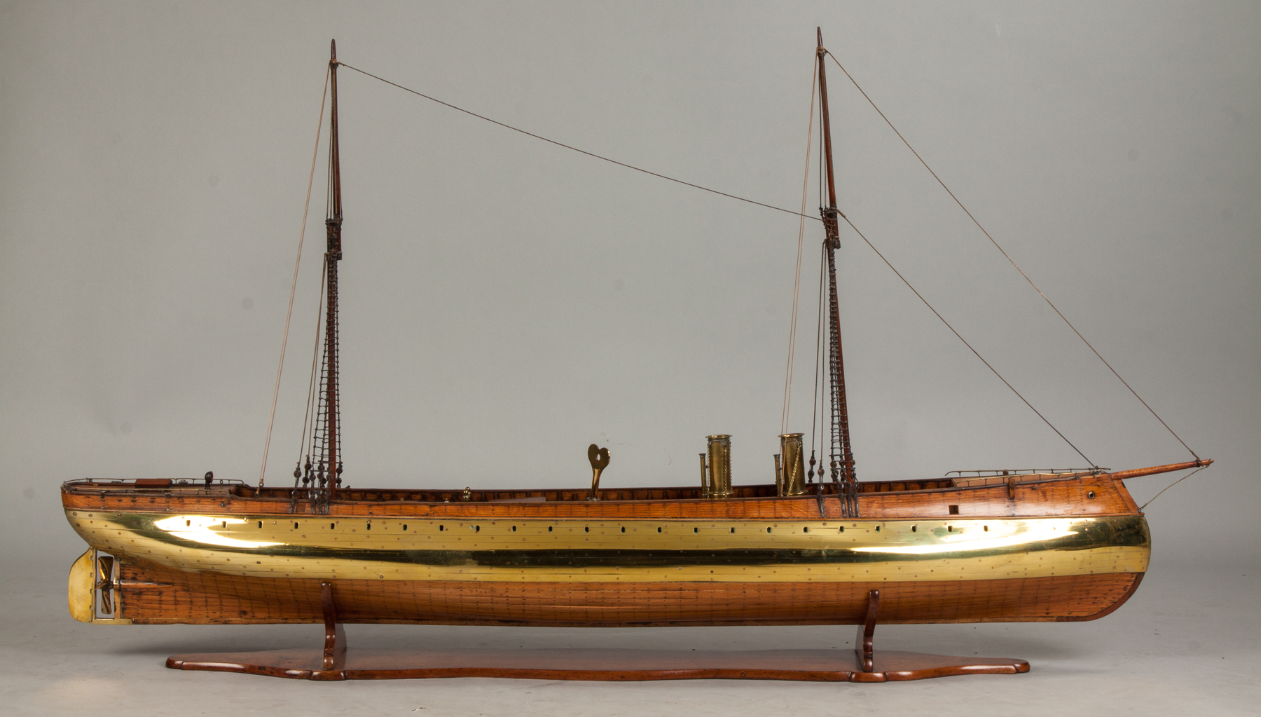 Appraisal: Fine Rare English Clockwork Windsor Ship Model th century Brass