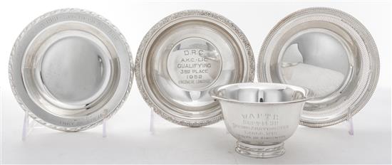 Appraisal: Sale Lot A Collection of Four American Silver Presentation Articles