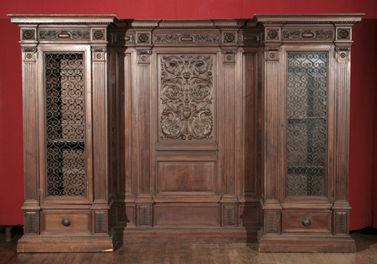 Appraisal: Baroque Style Walnut Side Cabinet First Quarter th Century In