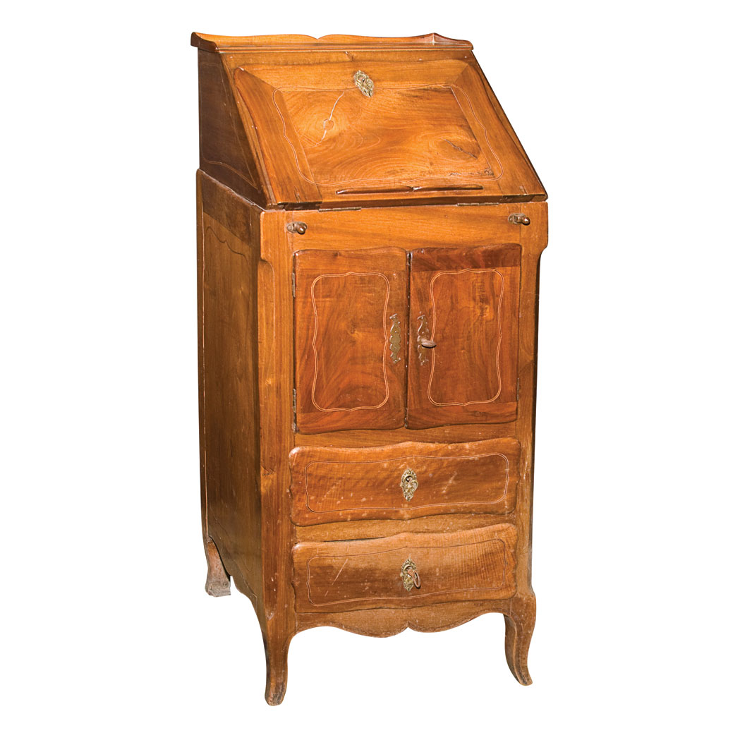 Appraisal: Louis XV Style Walnut Secretaire Height inches width inches depth