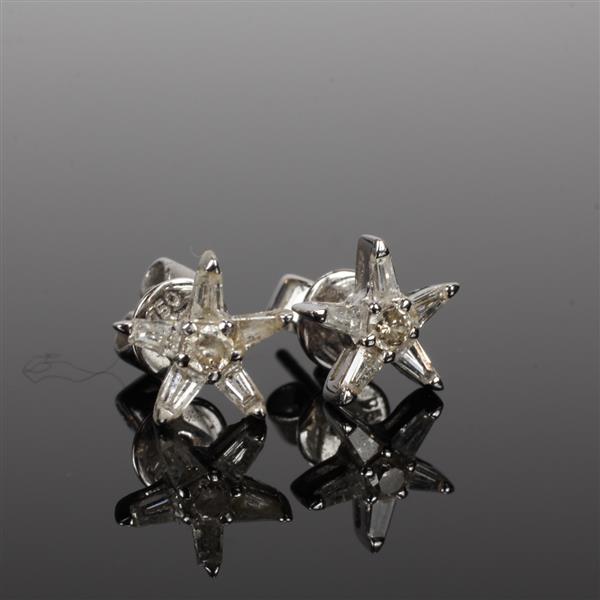 Appraisal: Star K White Gold Diamond Earrings dwt