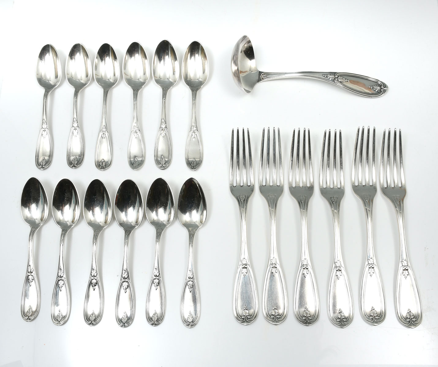 Appraisal: PC STERLING AND COIN SILVER FLATWARE Sterling weight approx troy