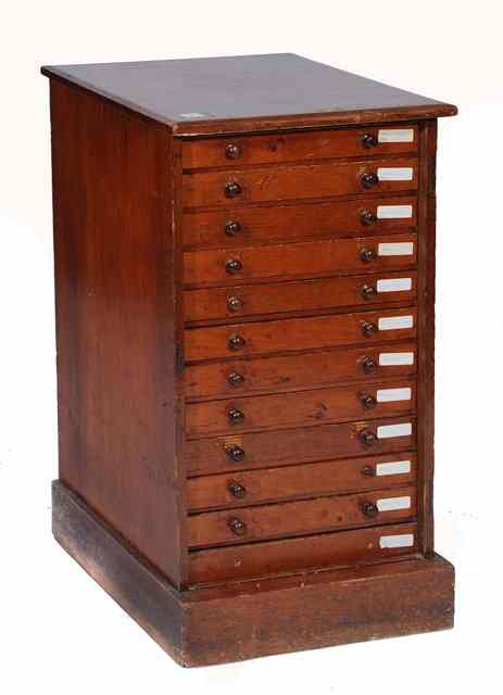 Appraisal: A VICTORIAN MAHOGANY COLLECTORS CABINET fitted twelve drawers on a