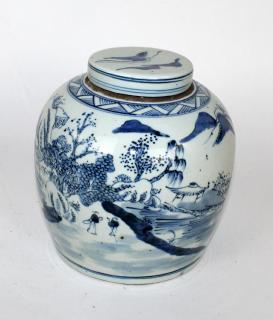 Appraisal: Chinese blue white porcelain ginger jar Chinese blue white porcelain