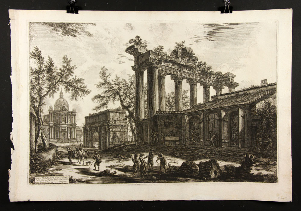 Appraisal: - Piranesi Veduta del Tempio detto della Concordia Etching Giovanni