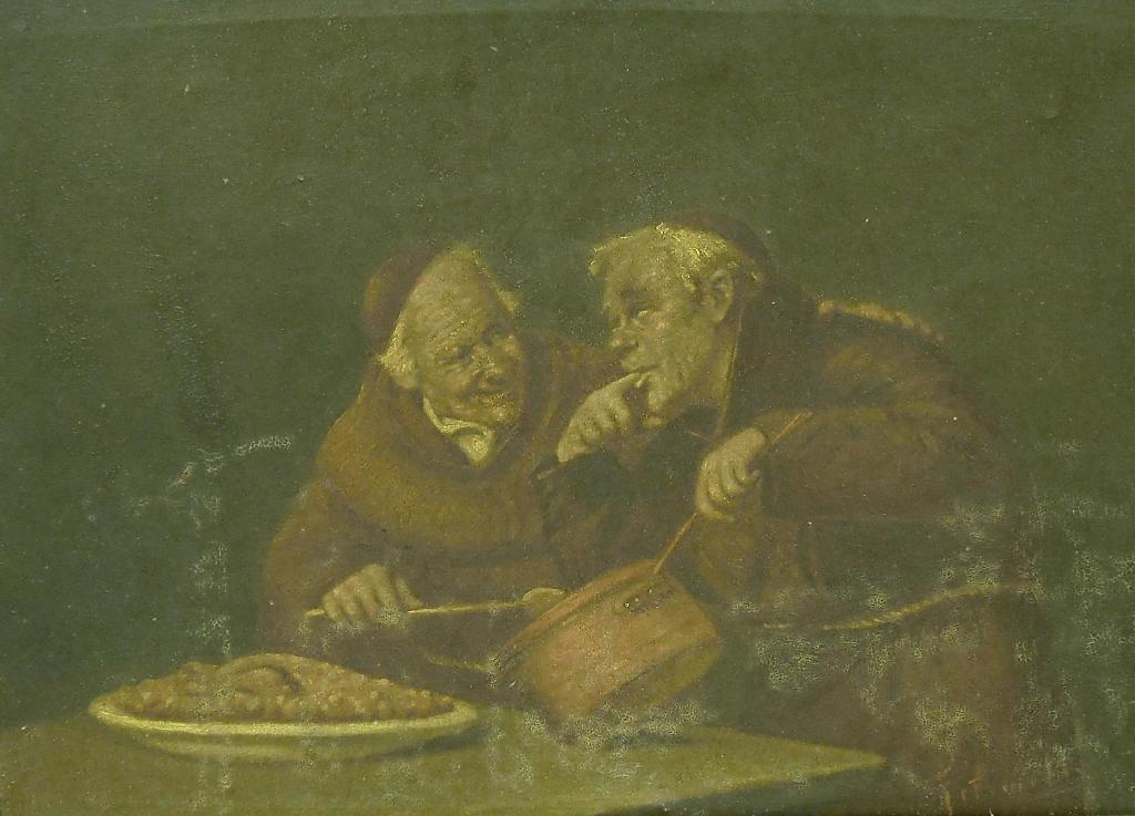 Appraisal: After Arturo Petrocelli - - two monks tasting food at